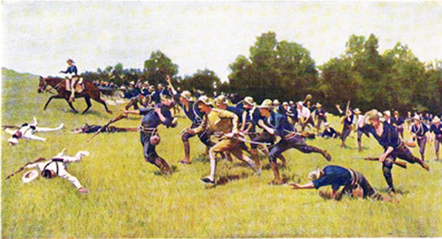 Charge of the Rough Riders at San Juan Hill.