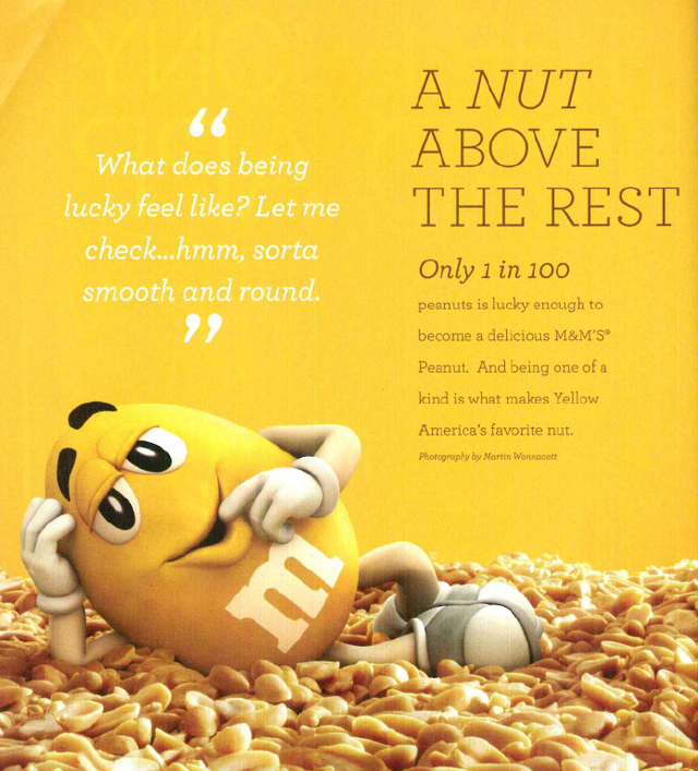 Figure 3. This taste-centric M&M’S ad appeared in the April 2014 issue of Ebony.