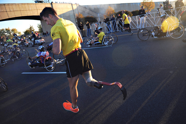Wounded Warriors participate in the 2012 Army Ten Miler