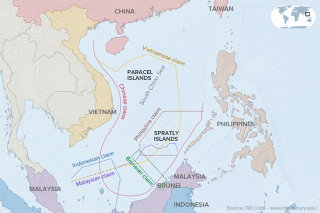 South China Sea Map of Political Claims