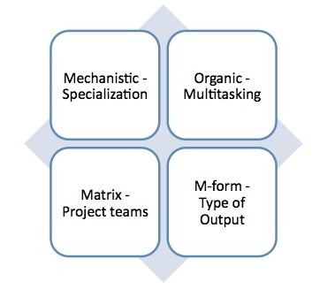Chart 1: Types of Organizational Structures